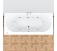 RIHO Lima Easypool 3.1 Baignoire rectangulaire, commande tactile, à encastrer, 2 places, blanche, B05, Exécution: 190x90x49cm, volume utile : 240 litres - B053004005