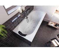 RIHO Carolina Baignoires rectangulaires, avec système d'air, version droite, 1 place, blanc, B056006005, Exécution: 180x80x53cm, volume utile : 210 litres