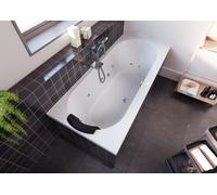 RIHO Carolina Baignoires rectangulaires, avec système Flow, 1 place, version gauche, blanc, B056012005, Exécution: 180x80x53cm, volume utile : 210 litres