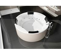 RIHO Colorado Baignoires rondes, avec système Flow, 2 places, 180x53cm, 440 litres, blanc, B038009005
