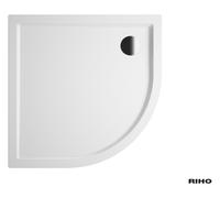RIHO Davos receveurs de douche quart de cercle, écoulement 90mm, avec pieds et tablier, blanc brillant, D002019005, Exécution: 900x900x45/25mm