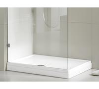RIHO Davos Receveur de douche rectangulaire, blanc brillant, écoulement 90mm, avec receveur et glissiÚre, D0020, Exécution: 900x900x45/25mm - D002006005