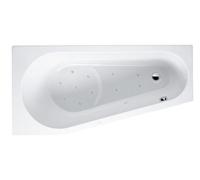 RIHO Delta baignoires d'angle, avec système d'air, version droite, 1 place, blanc, B068003005, Exécution: 160x80x48cm, volume utile : 130 litres