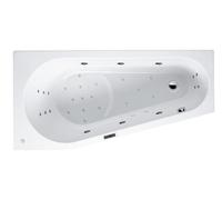 RIHO Delta baignoire d'angle, version droite, avec système Bliss, 1 place, blanc, B066004005, Exécution: 150x80x48cm, volume utile : 110 litres