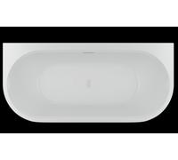 Baignoire Riho Desire semi-îlot semi-îlot avec trop-plein 180x84cm avec siphon avec plinthe LED Brillant Blanc B089002005