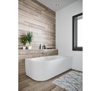 Riho Desire baignoire d''angle - 170x77cm - Pose en angle à droite - avec remplisseur de baignoire chromé - acrylique blanc velours B157007105