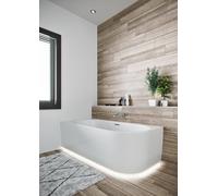 RIHO Desire Corner Baignoire dangle, version droite, blanc satiné, 184x84x60cm, 230 litres, B087, Exécution: Eclairage Sparkle Mood+LED