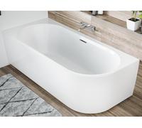 RIHO Desire Corner Baignoire dangle, version droite, blanc satiné, 184x84x60cm, 230 litres, B087, Exécution: avec Riho Fall - B087007105