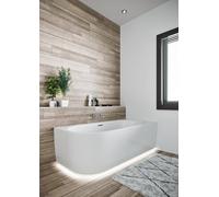RIHO Desire Corner Baignoire d'angle, version gauche, blanc satiné, 184x84x60cm, 230 litres, B088002105, Exécution: avec éclairage LED