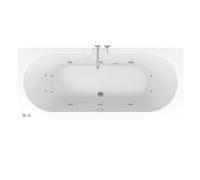 Riho Easypool 3.1 Carolina baignoire balnéo 180x80cm droite hydro 6+4+2 commande pneumatique pieds et bonde inclus blancs B056002005