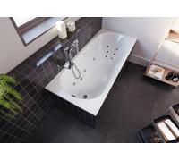 RIHO Future Baignoires rectangulaires, version gauche, avec système flow, 1 place, blanc brillant, B075005005, Exécution: 190x90x48cm, volume utile : 210 litres