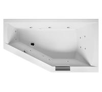 RIHO Geta Baignoires, asymétriques, version gauche, avec système Flow, 1 place, blanc, B030005005, Exécution: 160x90x52cm, volume utile : 220 litres
