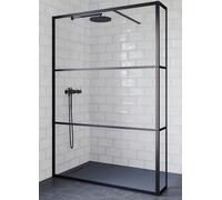 Riho Grid cabine de douche 120x30 cm noir mat/verre à motif G004039121