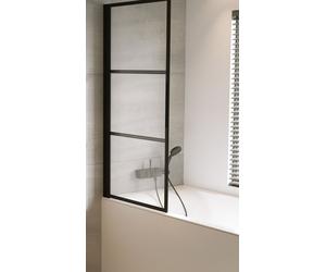 Riho Grid paroi de baignoire 80 cm monobloc noir mat/verre transparent G004046121