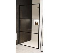 Riho Grid porte de douche 100 cm à ouverture basculante noir mat/verre à motif G004003121