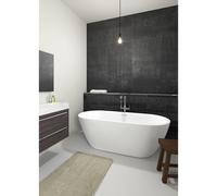 Riho Inspire baignoire autoportante - 160x75cm - avec remplissage de baignoire chromé - acrylique blanc haute brillance B091004005