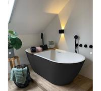 Riho Inspire baignoire autoportante - 160x75cm - avec remplisseur de baignoire chromé - acrylique blanc velours B091004105