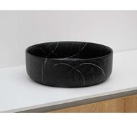 RIHO Livit Marble lavabo à poser, rond, 346x346x114mm, W031005M01, Couleur: Marbre noir