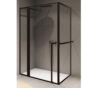 Riho Lucid cabine de douche 110x90 cm rectangulaire noir mat/verre transparent G005017121