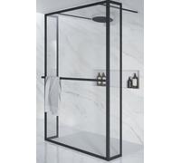 Riho Lucid cabine de douche 140x30 cm noir mat/verre transparent G005040121