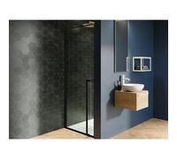 Riho Lucid GD101 porte de douche niche 90x200cm verre clair mat noir G005002121
