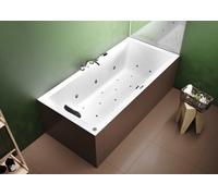 RIHO Lugo Baignoire rectangulaire, version droite, avec système Bliss, à encastrer, 2 places, blanc, B13, Exécution: 180x90x48cm, volume utile : 250 litres