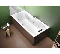 RIHO Lugo Baignoires rectangulaires, version gauche, avec système Flow, à encastrer, 2 places, blanc, B136010005, Exécution: 190x90x47,5cm, volume utile : 290 litres