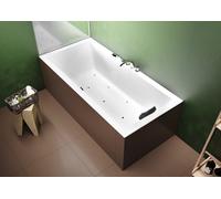 RIHO Lugo Baignoires rectangulaires, version gauche, avec système Flow, à encastrer, 2 places, blanc, B138010005, Exécution: 160x70x47cm, volume utile : 154 litres