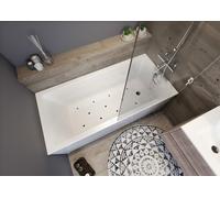 RIHO Lusso Plus Baignoires rectangulaires, avec système d'air, 170x80x48cm, 215 litres, encastrable, 1 place, blanc, B006002005, Exécution: Version droite