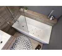 RIHO Lusso Plus Baignoires rectangulaires, avec système d'air, 170x80x48cm, 215 litres, encastrable, 1 place, blanc, B006003005, Exécution: Version gauche