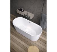 Riho Modesty baignoire autoportante - 170x76cm - Sparkle - avec remplissage de baignoire chromé - acrylique blanc brillant B090006005