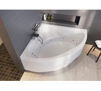 RIHO Neo Baignoire d'angle, version droite, avec système flow, à encastrer, 2 places, blanc, B077009005, Exécution: 150x150x49cm, volume utile : 285 litres