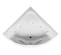 RIHO Neo Baignoires d'angle, version gauche, avec système Flow, à encastrer, 2 places, blanc, B076010005, Exécution: 140x140x47,5, volume utile : 235 litres