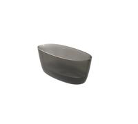 Riho Oval Baignoire îlot - 160x72cm - solid surface - semi transparent - Frosted smoke B129003F01
