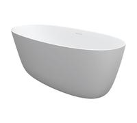 Riho Oval baignoire îlot - 175 x 80 cm - surface solide - avec siège - avec coussin - blanc mat SW857814/SW49613/SW49609