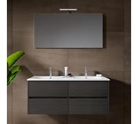 RIHO Porto Meuble avec plan vasque Square et miroir, F014011DP5+W018010005+F014017ALU+204927,