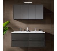 RIHO Porto Meuble avec plan vasque Wave et armoire de toilette, F014011DP5+W018010005+F014030DP5+204927,