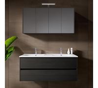 RIHO Porto Meuble avec plan vasque Wave et armoire de toilette, F014012DP5+W018010005+F014030DP5+204927,