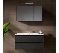 RIHO Porto Meuble avec vasque Square et armoire de toilette, F014009DP5+W018009005+F014029DP5+204927,