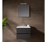 RIHO Porto Meuble avec vasque Square et miroir, F014003DP5+W018004005+F014014ALU+204927,