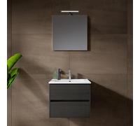 RIHO Porto Meuble avec vasque Square et miroir, F014003DP5+W018009005+F014014ALU+204927,
