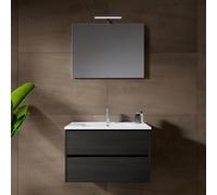 RIHO Porto Meuble avec vasque Square et miroir, F014006DP5+W018006005+F014015ALU+204927,