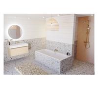 RIHO Rethink Cubic Wall Baignoires rectangulaires, version murale, 180x80x47,5cm, B160001005, Couleur: Blanc brillant