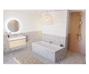 RIHO Rethink Cubic Wall Baignoires rectangulaires, version murale, 180x80x47,5cm, B160001005, Couleur: Blanc brillant