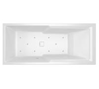 RIHO Still Shower Baignoires rectangulaires, version gauche, avec système d'air, à encastrer, 2 places, blanc, B103006005, Exécution: 180x80x50cm, sans oreiller/lumière