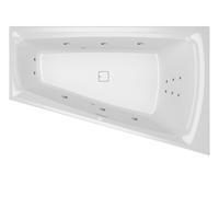 RIHO Still Smart Baignoire d'angle, avec Riho Fall, avec système flow, à encastrer, 170x110x50cm, avec garniture de vidage/débordement, 240 litres, 2 places, blanche, B101014005, Exécution: Version dr