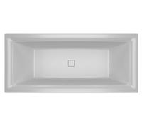 RIHO Still Square Baignoires rectangulaires, avec cas Riho, à encastrer, avec garniture de vidage et de trop-plein, 2 places, blanc, B099035005, Exécution: 180x80x50cm, oreiller+lumière droite/gauche