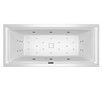 RIHO Still Square Baignoires rectangulaires, avec Riho Fall, version gauche, avec système Bliss, à encastrer, avec garniture de vidage et de trop-plein, 2 places, blanc, B099047005, Exécution: 180x80x