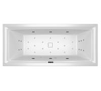 RIHO Still Square Baignoire rectangulaire, version droite, avec systÃšme Bliss, Ã encastrer, avec vidage/dÃ©bordement, 2 places, blanc, B, ExÃ©cution: 170x75x50cm, Oreiller+lumiÃšre gauche - B100014005