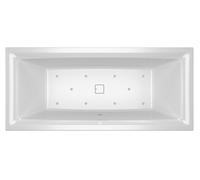 RIHO Still Square Baignoires rectangulaires, version gauche, avec système d'air, à encastrer, avec garniture de vidage et de trop-plein, 2 places, blanc, B100011005, Exécution: 170x75x50cm, oreiller+l